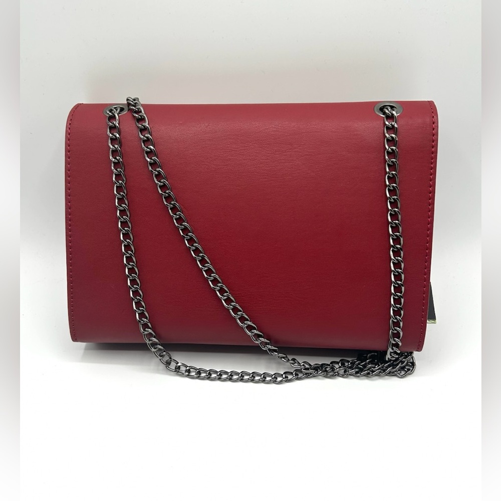 Badgley Mischka Red Crossbody Bag with Chain - Picture 9 of 10